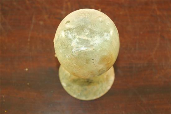 An Islamic glass vase, c.9th century A.D., 13cm, repair